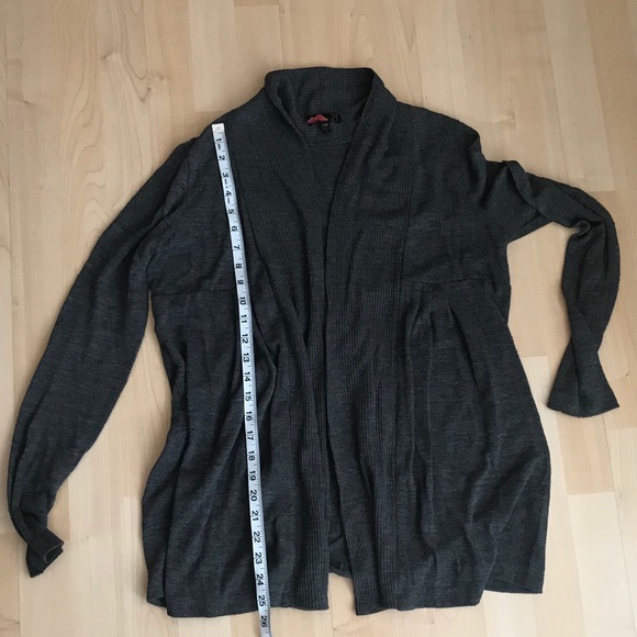 Charcoal Ribbed Cardigan Sweater - Picture 4 of 5
